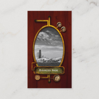 Tarjeta De Visita Ciudad - Horizonte de Chicago y Navy Pier en blanc