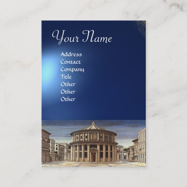 Tarjeta De Visita CIUDAD IDEAL, zafiro azul brillante (Anverso)