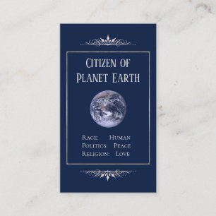 Tarjeta De Visita Ciudadano de la tierra del planeta