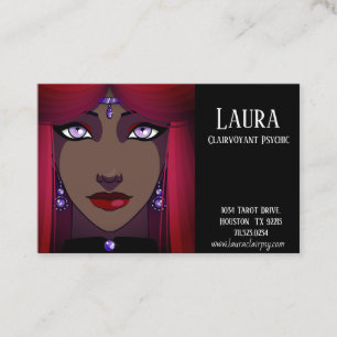Tarjeta de visita Clairvoyant Psychic Tarot Red Ha
