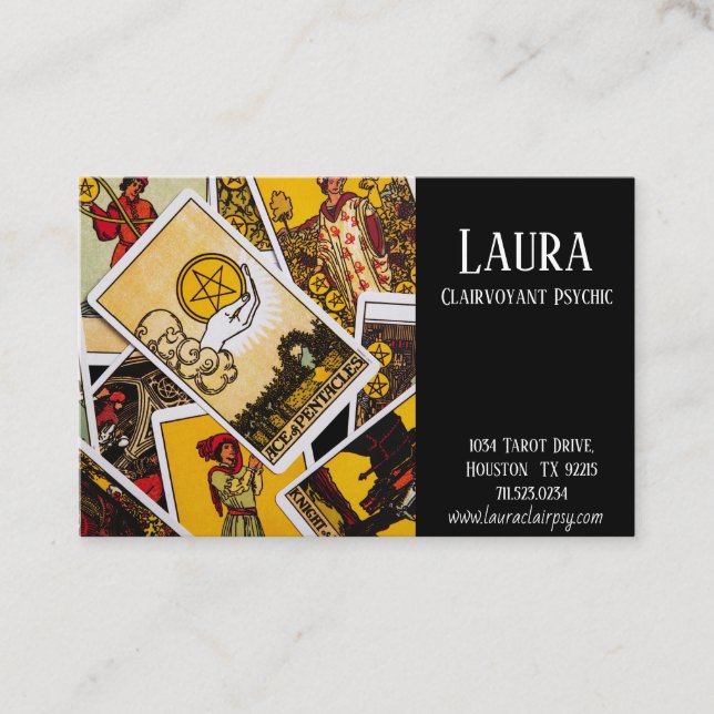 Tarjeta De Visita Clairvoyant Psychic Tarot Star (Anverso)