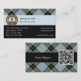 Tarjeta De Visita Clan Bell Escudo sobre Tartán