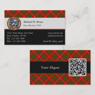 Tarjeta De Visita Clan Bruce Escudo sobre Tartán