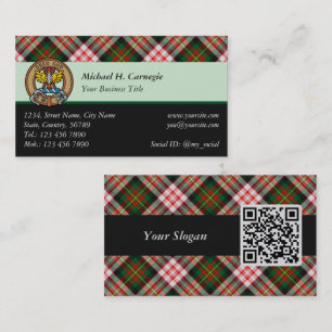 Tarjeta De Visita Clan Carnegie Escudo por Vestir Tartán