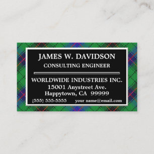 Tarjeta De Visita Clan Davidson Tartan Plaid