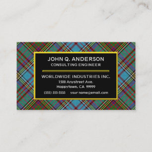 Tarjeta De Visita Clan escocés Anderson Tartan Plaid