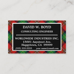 Tarjeta De Visita Clan escocés Boyd Tartan Plaid