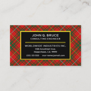 Tarjeta De Visita Clan Escocés Bruce Tartan Plaid