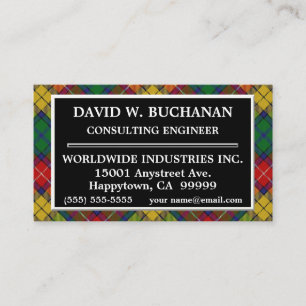 Tarjeta De Visita Clan escocés Buchanan Tartan Plaid