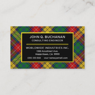 Tarjeta De Visita Clan escocés Buchanan Tartán Plaid