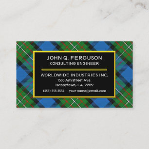 Tarjeta De Visita Clan escocés Fergusson Ferguson Tartan Plaid