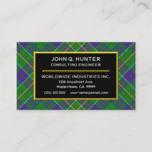 Tarjeta De Visita Clan escocés Hunter Tartan Plaid