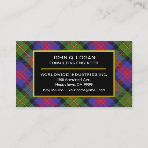 Tarjeta De Visita Clan escocés Logan Tartan Plaid