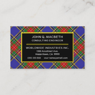 Tarjeta De Visita Clan escocés MacBeth Tartan Plaid