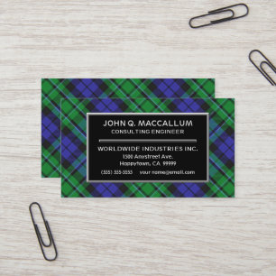 Tarjeta De Visita Clan escocés MacCallum Tartan Plaid