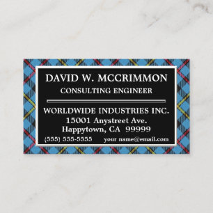 Tarjeta De Visita Clan escocés MacCrimmon Tartan Plaid