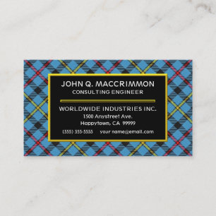 Tarjeta De Visita Clan escocés MacCrimmon Tartan Plaid