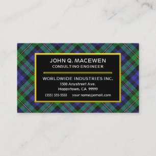 Tarjeta De Visita Clan escocés MacEwen Tartan Plaid