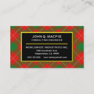 Tarjeta De Visita Clan escocés MacFie Tartan Plaid