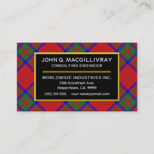 Tarjeta De Visita Clan escocés MacGillivray Tartan Plaid