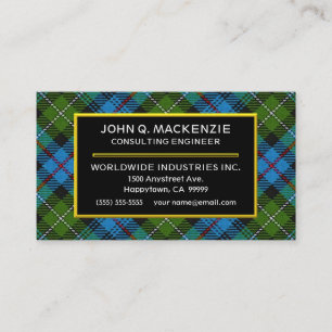 Tarjeta De Visita Clan escocés MacKenzie Tartan Plaid