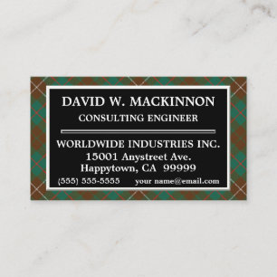Tarjeta De Visita Clan escocés MacKinnon Hunting Tartan Plaid