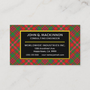 Tarjeta De Visita Clan escocés MacKinnon Tartan Plaid