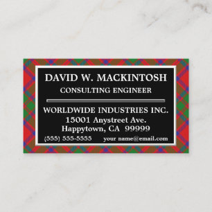 Tarjeta De Visita Clan escocés MacKintosh Tartan Plaid