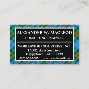 Tarjeta De Visita Clan escocés MacLeod de Harris Tartan Plaid