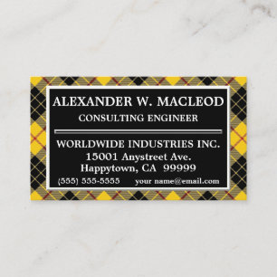Tarjeta De Visita Clan escocés MacLeod de Lewis Tartan Plaid