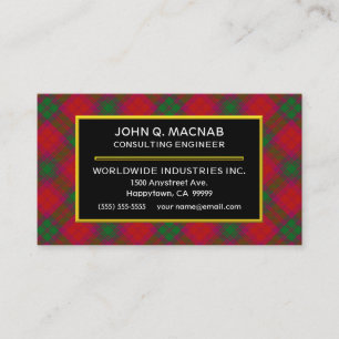 Tarjeta De Visita Clan escocés MacNab Tartan Plaid