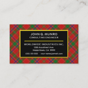 Tarjeta De Visita Clan escocés Munro Tartán Plaid