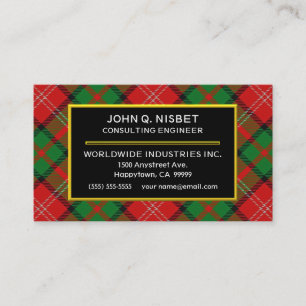 Tarjeta De Visita Clan escocés Nisbet Tartan Plaid