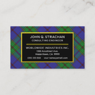 Tarjeta De Visita Clan escocés Strachan Tartán Plaid