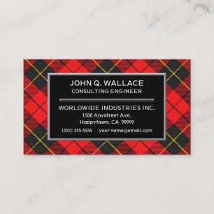 Tarjeta De Visita Clan escocés Wallace Tartán Plaid