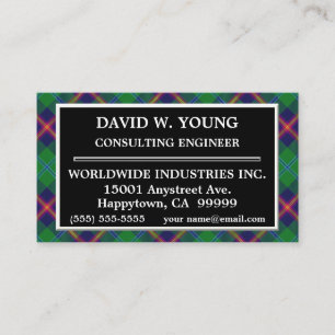 Tarjeta De Visita Clan escocés Young Tartan Plaid
