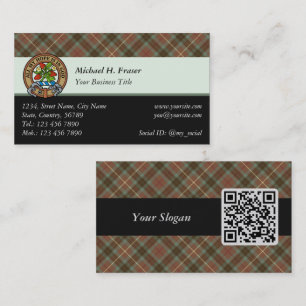 Tarjeta De Visita Clan Fraser Hunting Weathered Tartan Business Card