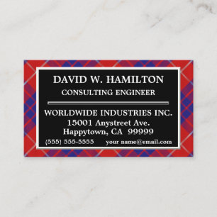 Tarjeta De Visita Clan Hamilton Tartan Plaid