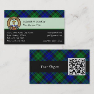 Tarjeta De Visita Clan MacKay Escudo sobre Tartán