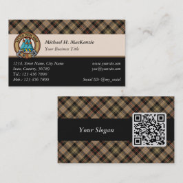 Tarjeta De Visita Clan MacKenzie Hunting Brown Tartan Business Card