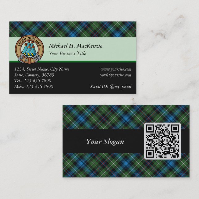 Tarjeta de visita Clan MacKenzie Tartan (Anverso / Reverso)