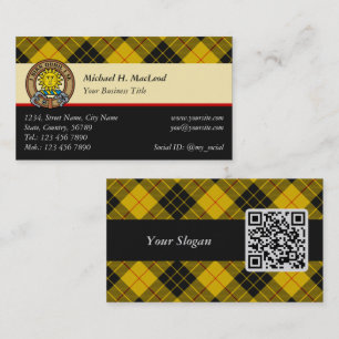 Tarjeta De Visita Clan Macleod de Lewis Tartán