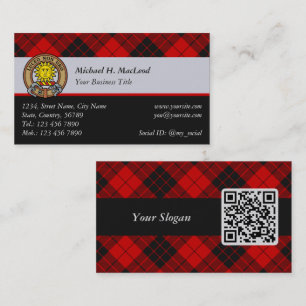 Tarjeta De Visita Clan Macleod de Raasay Tartán