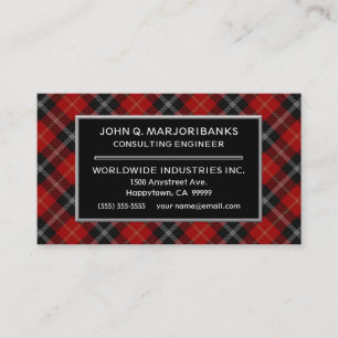 Tarjeta De Visita Clan Marjoribanks Tartan Plaid