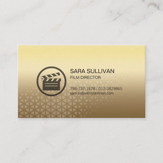 Tarjeta De Visita Clapperboard Icon Film Director Visual Arts (Anverso)