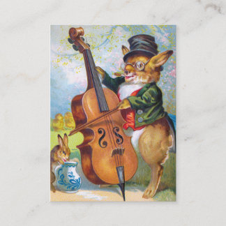 Tarjeta De Visita Clapsaddle: Conejito con el violoncelo