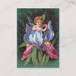 Tarjeta De Visita Clapsaddle: Iris de la querube de la flor