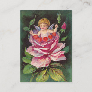 Tarjeta De Visita Clapsaddle: Querube de la flor subió