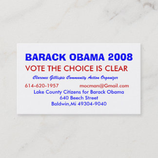 Tarjeta De Visita Clarence Gillispie, comunidad Acti… - Modificado