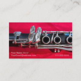 Tarjeta De Visita Clarinet en rojo